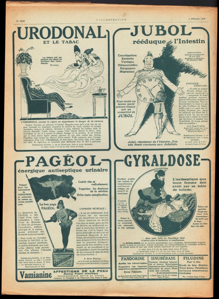 L'ILLUSTRATION No3910 9 Février 1918 Back cover