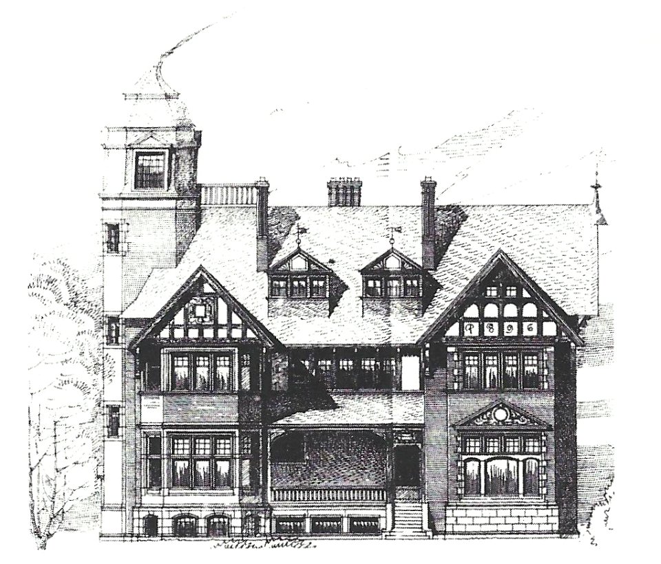 Köln-Marienburg Villa Schmeltzer Entwurf Gartenseite 1895