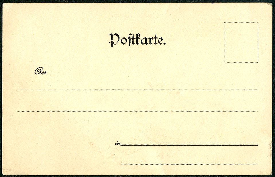 Königl. Hannoversche Armee 1866 (Verlag Volksschriften-Verein zu Hannover) 05 Adressseite der lithografierten Postkarten-Zeichnung