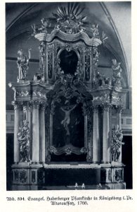 Königsberg, Haberberger Kirche, Altar, Gesamtansicht, 1766