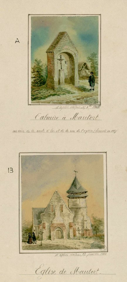 L'église et le calvaire de Mautort