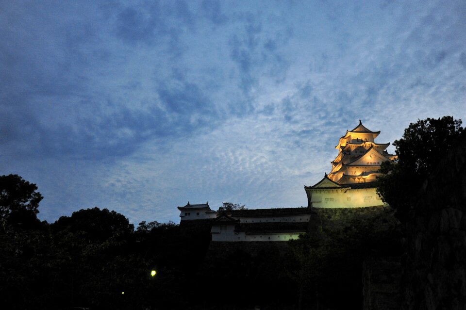 Himeji castle evening sky
