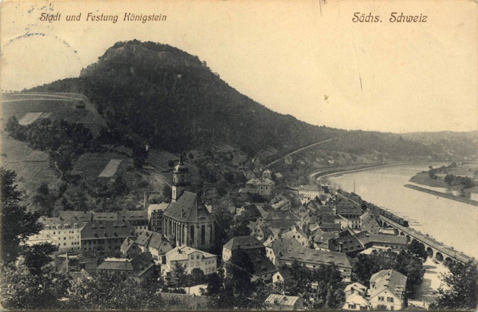 Königstein, Sachsen - Stadtansicht mit Festung (Zeno Ansichtskarten)