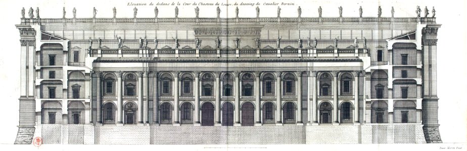 L'Architecture française (Marot) BnF RES-V-371 168v-f360 Louvre, Élévation du dedans de la Cour du dessein du Cavalier Bernin (adjusted)