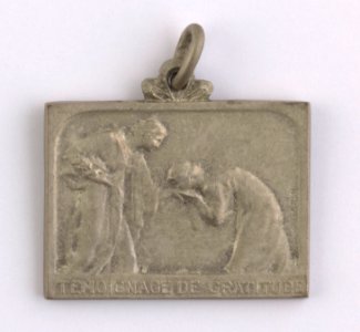 L'oeuvre La Maison des Invalides, medal by Jacques Marin (1877-1950), Belgium, 1922, Coins and Medals Department of the Royal Library of Belgium, 2Lef 107-28 (recto)