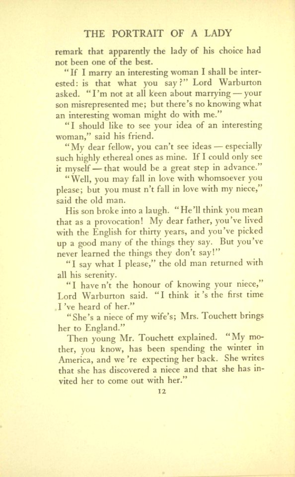 James - The Portrait of a Lady, vol. I, p. 12