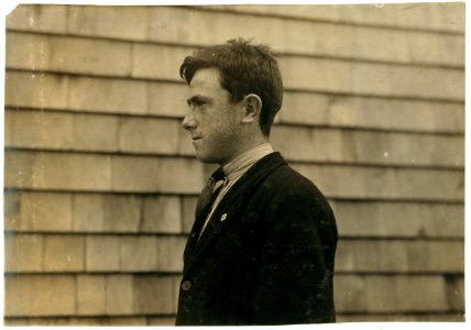 James Cooney - Irish - 15 years. 26 Peck St., King Philip. Drop Wire boy. Belongs to Settlement House junior base-ball league. LOC nclc.03002