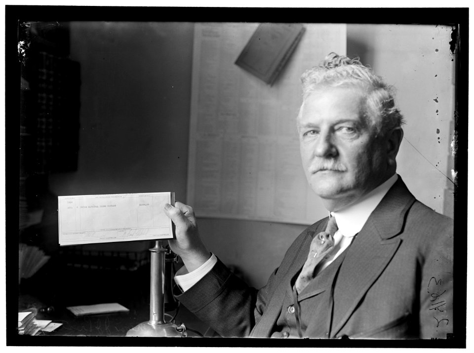 James H. Preston, Mayor of Baltimore, holding paper '1918; Apr. 2; Prize National Creed Contest; $1,000.00&quot LOC hec.10639