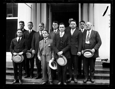 James J. Davis, 4th from left, with group LCCN2016891405