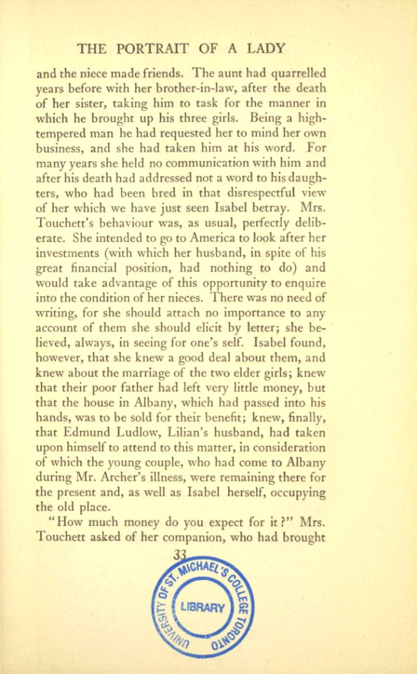 James - The Portrait of a Lady, vol. I, p. 33