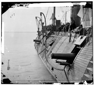 James River, Va. Effect of Confederate shot on Federal Ironclad GALENA LOC cwpbh.03387