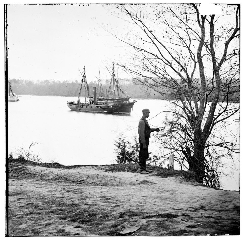 James River, Virginia. Ships on the (James River) LOC cwpb.02185