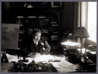 James W. Gerard, American Ambassador to Germany, half-length portrait, seated at his desk in embassy LCCN00652545