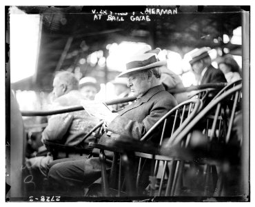 James S. Sherman, Wm. Taft's Vice President - first Vice President to throw out a ball at a game (baseball) LCCN2014693276