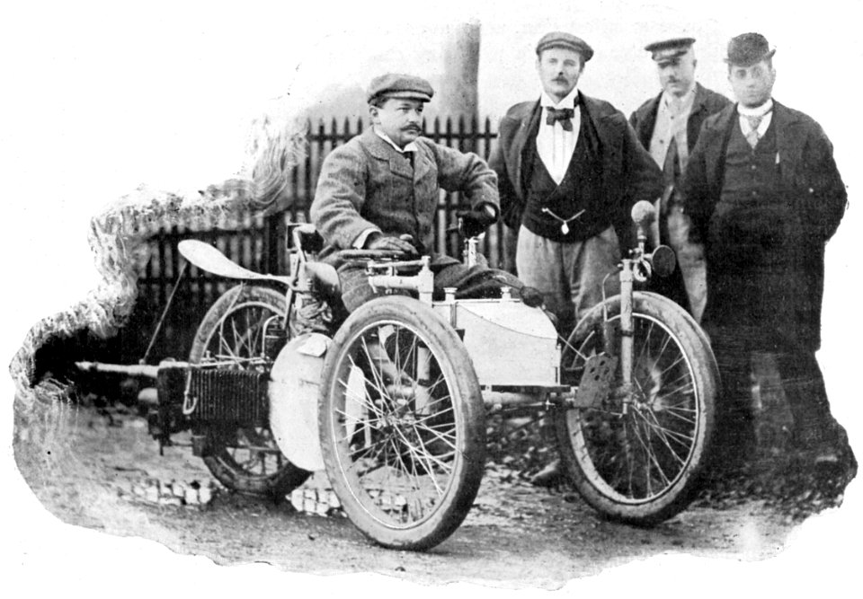 Jamin with Léon Bollée Tricycle 3 CV (1898 Côte de Chanteloup)