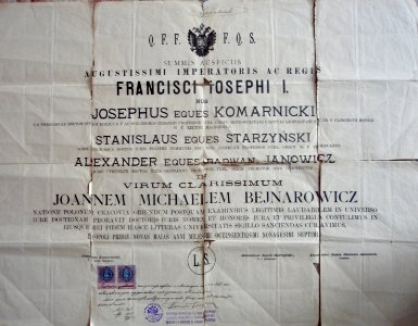 Jan Michał Beynarowicz Doktorat