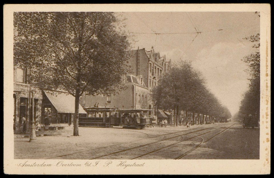 Jan Pieter Heijestraat als zijstraat van de Overtoom. Uitgave Weenenk & Snel, Den Haag, Afb PBKD00020000005