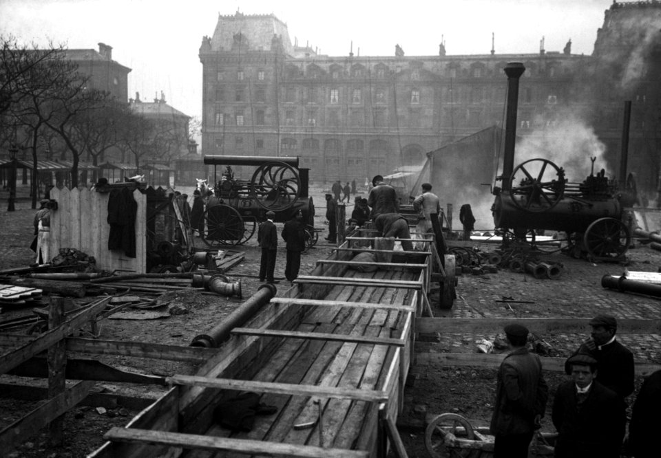 Janvier 1910, pompes d'épuisement métro Cité photo