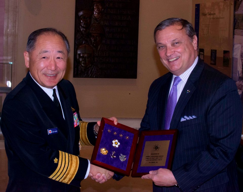 Japan Wreath Laying - Mr. Lechner & Japanese Navy CNO (15866175907)