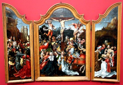 Jan van dornicke, trittico della crocifissione, 1520 ca. 01