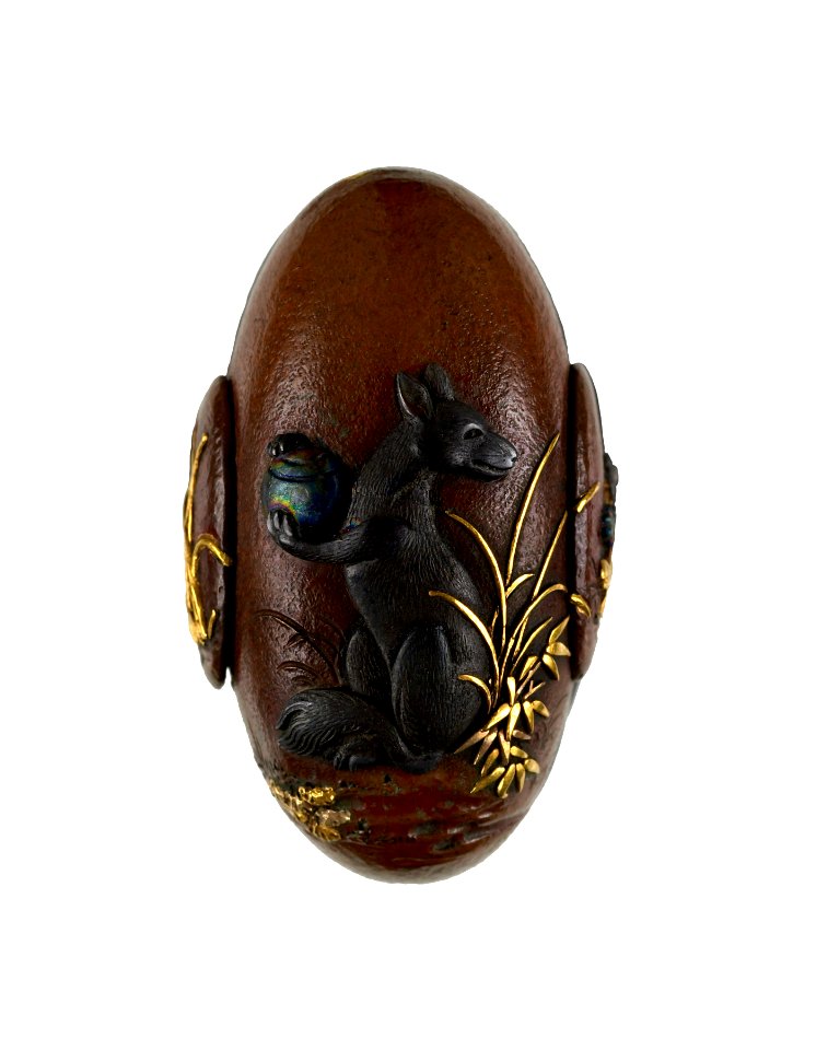Japanese - Tsuka with Fox and Trees - Walters 5112623B - Detail A