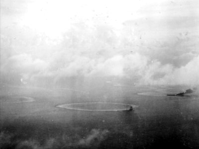 Japanese carrier burning during Battle of the Philippine Sea 1944