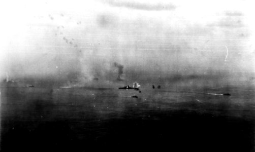 Japanese battleship Yamato is hit on 7 April 1945 (L42-09.06.02)