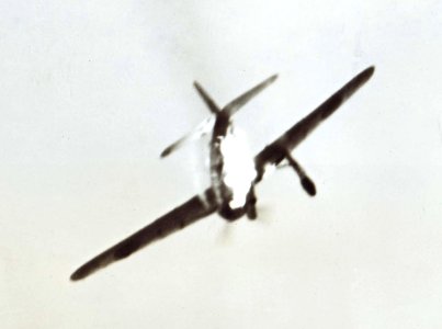 Japanese bomber shot down off Truk April 1944