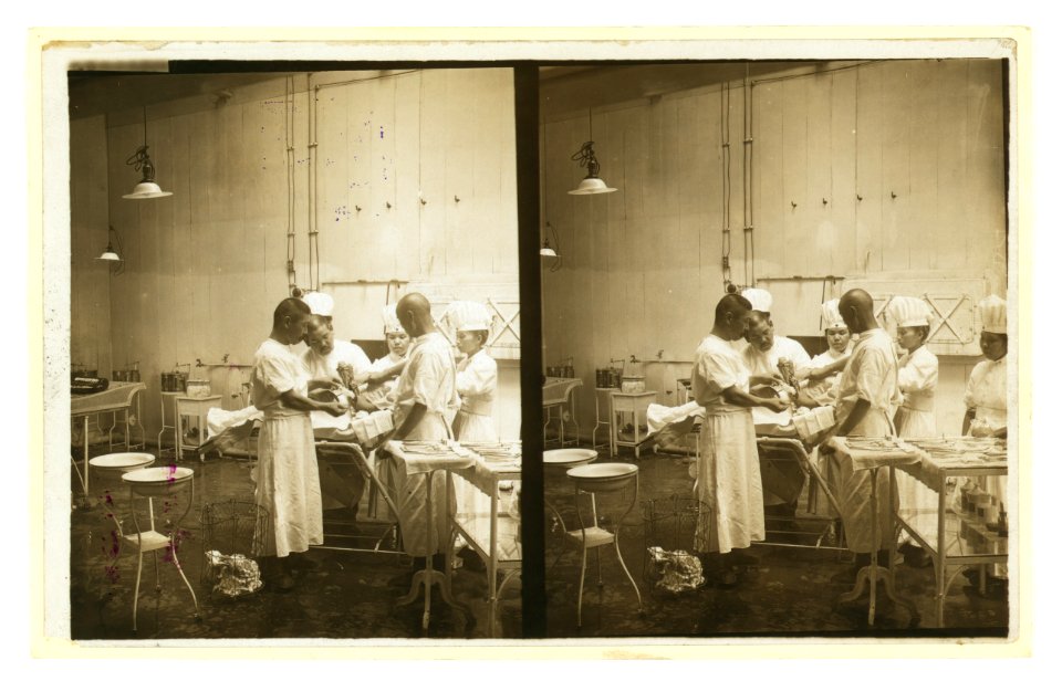 Japanese doctors operating on a patient's arm LCCN2005679301