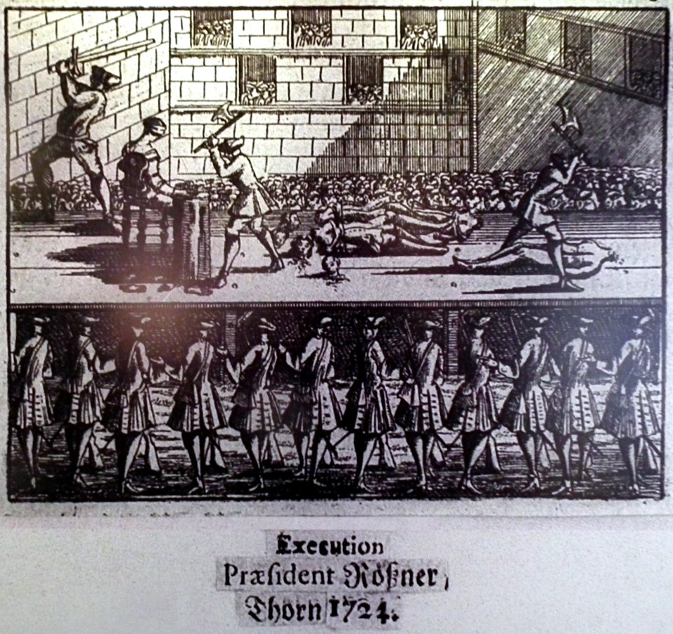 Jan Godfryd Roesner execution, Torun, 1724