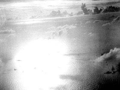Japanese ships under attack during Battle of the Philippine Sea 1944