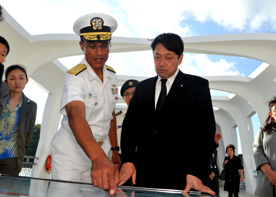 Japanese defense minister visits USS Arizona 130702-N-IT566-117