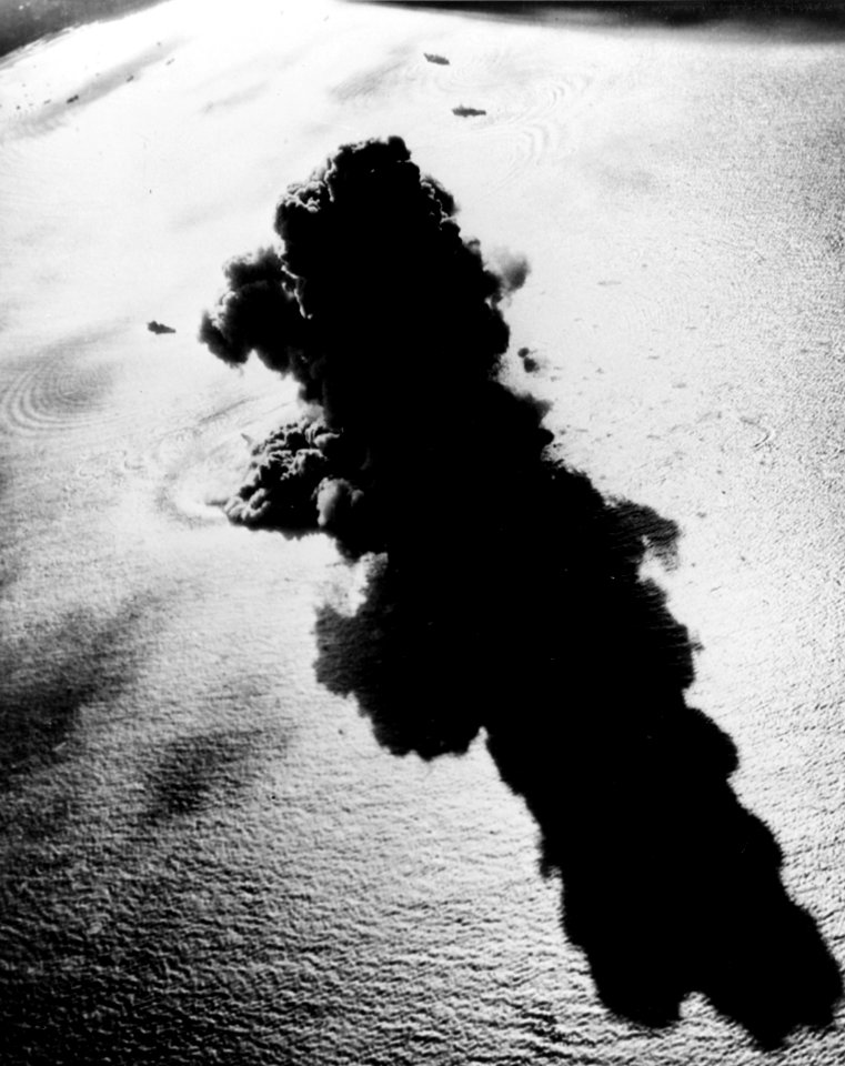 Japanese escort explodes and sinks off Indochina on 12 January 1945