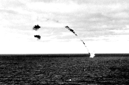 Japanese B5N2 shot down near USS Yorktown (CV-5) in June 1942