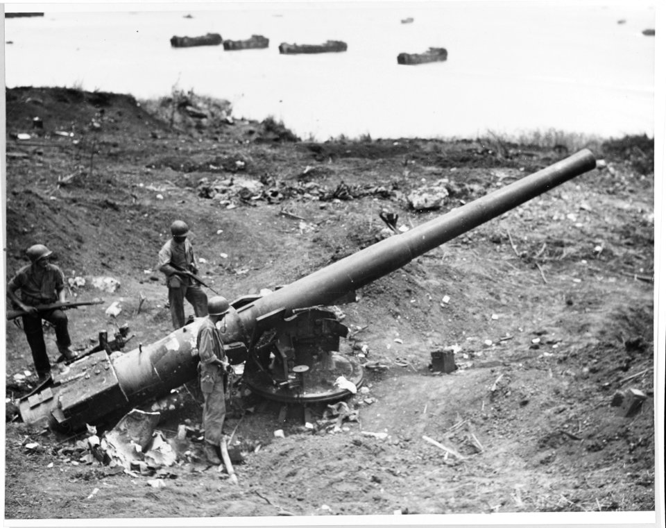 Japanese coast defense gun near Asan Invasion Beach