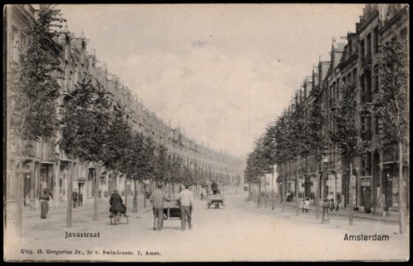 Javastraat. Uitgave G. Gregorius Jr. 2e van Swindenstraat 7, Amsterdam, Afb PRKBB00349000001