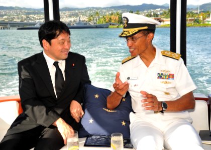 Japanese defense minister visits USS Arizona 130702-N-IT566-059