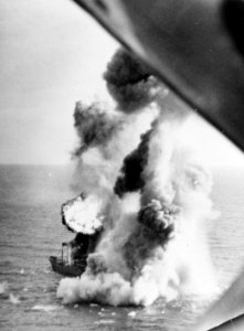 Japanese freighter explodes south of Cam Ranh Bay on 12 January 1945