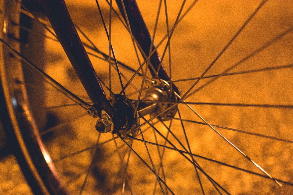 Wheel steel orange bike