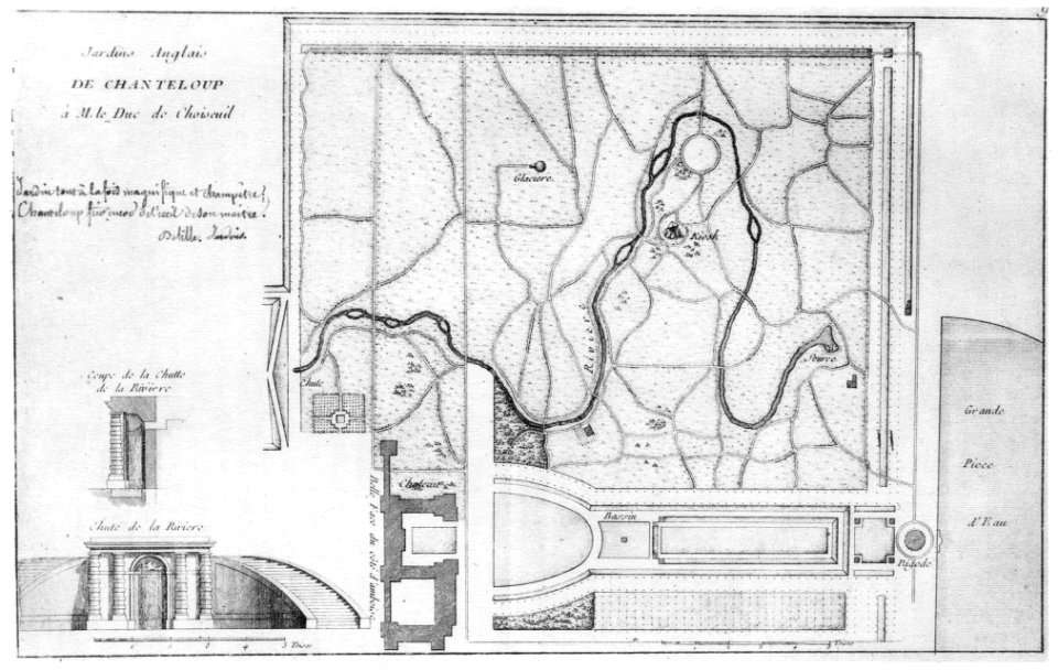 Jardins anglais de Chanteloup en 1775, gravé par Le Rouge – André 1935, after p. 32