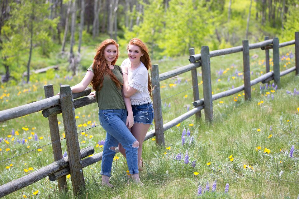 Grass outside girl photo