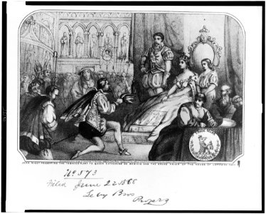 Jean Nicot presenting the tobacco plant to Queen Catherine de Medicis and the Grand Prior of the House of Lorraine 1655 (i.e., 1561) LCCN96505790
