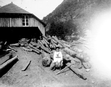 Jean à la scierie..., Luchon, 17 août 1908, TRU C 171 - Fonds Trutat