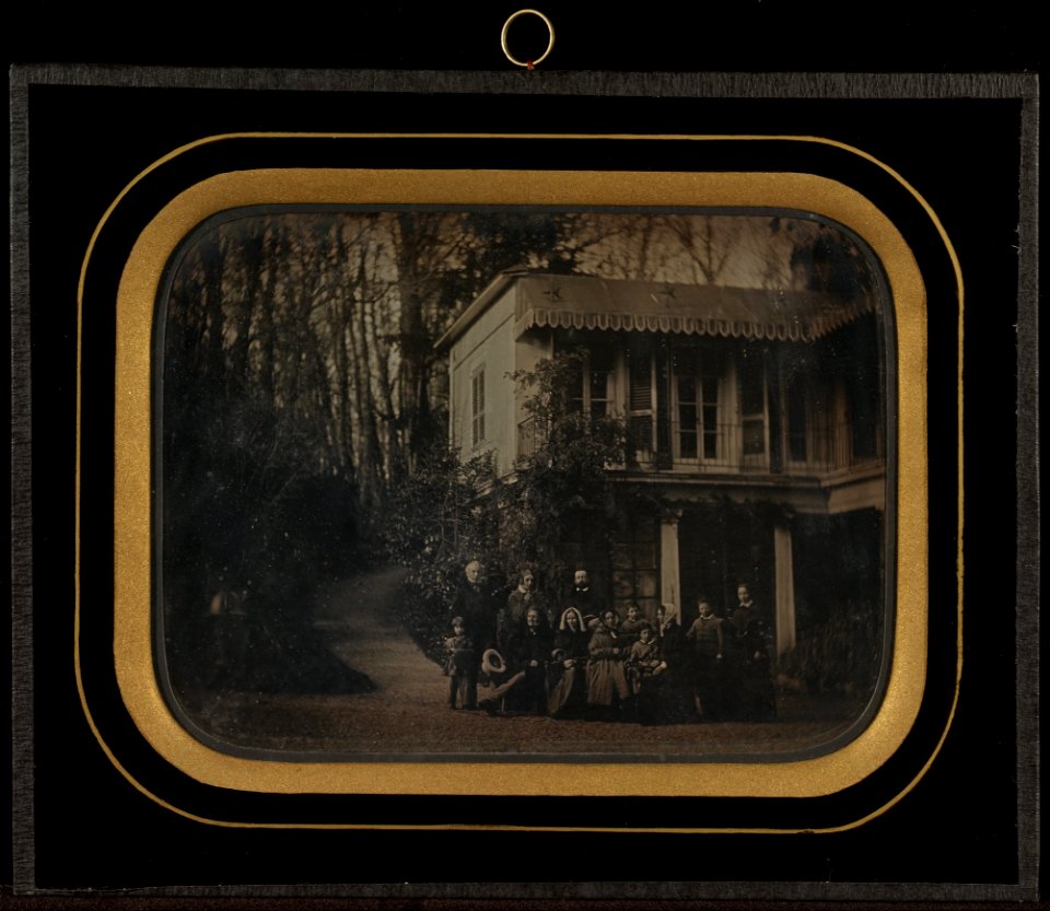 Jean-Gabriel Eynard (Swiss) - Group portrait of twelve members of the Circle of Eynard-Lullin outside in front of his home at Bea... - Google Art Project