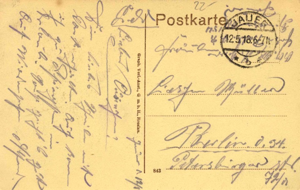 Jauer, Schlesien - Schützenstraße (back) (Zeno Ansichtskarten)