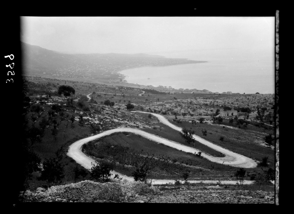Jebeil. (Biblos). Juneh and the bay showing zigzag ascent to Ghazir LOC matpc.15427