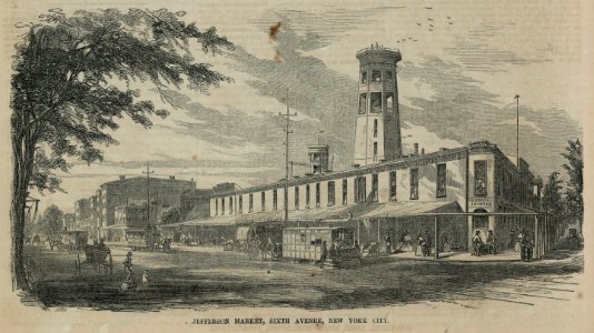 Jefferson Market, Sixth Avenue, New York City - Tarbell, S. ; A. Hill. LCCN2006686198
