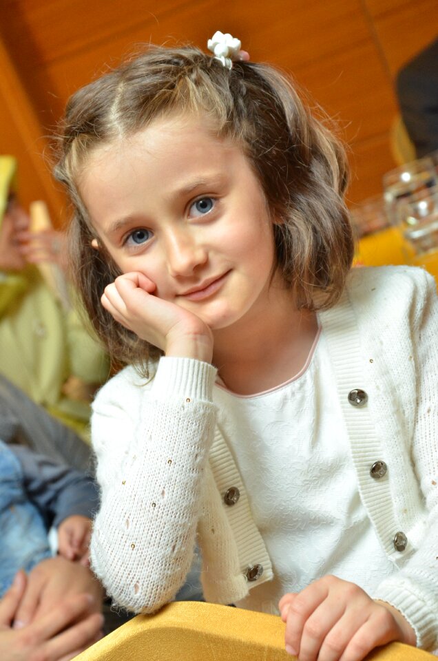 Beautiful girl blue-eyed girl yellow-haired girl