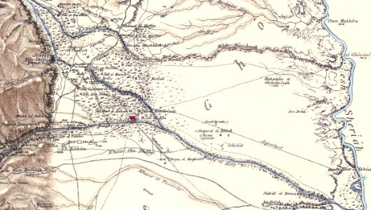 Jericho and Tell es Sultan in the Survey of Western Palestine 1880.18 (cropped) photo
