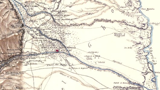 Jericho and Tell es Sultan in the Survey of Western Palestine 1880.18 (cropped)